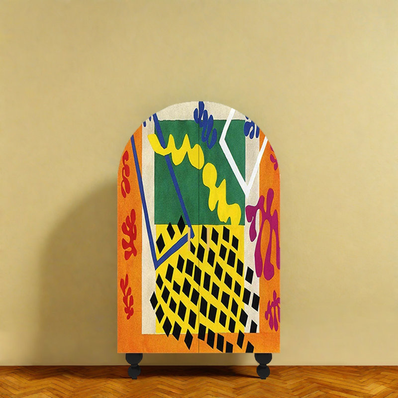 Garde-robe de chambre de style nordique crème, Noir / multicolore