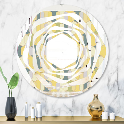 Miroir mural sans cadre contemporain whirl abstract design ii modern &