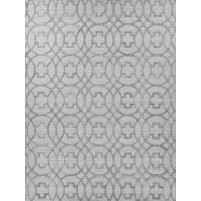 Windsor Geometric Area Rug in Light Silver