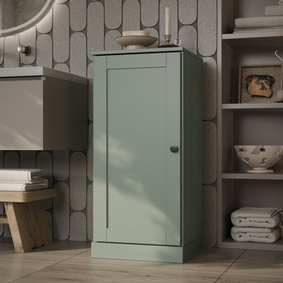 100% Solid Wood Bathroom Storage Cabinet, Shaker Door, 2 Drawers, Adjustable Shelves, 16.5" Wide, 35.75" Tall