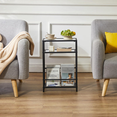Amoz Glass Top End Table