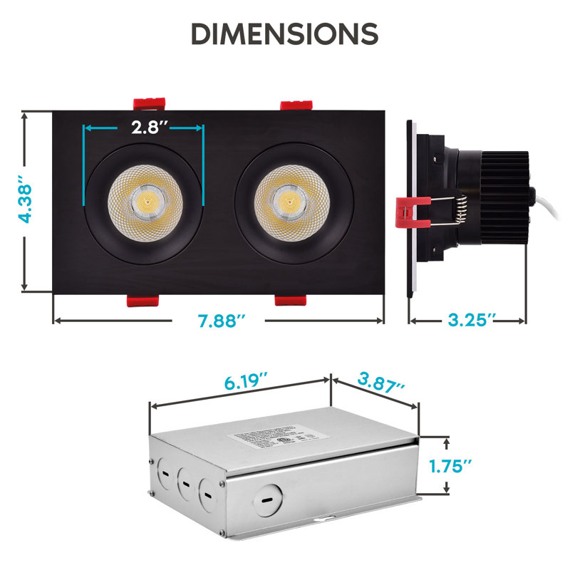 Ensemble d'éclairage encastré 7 "Ultra Slim