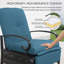 Chaise longue inclinable d'extérieur réglable Kozyard, chaise longue de patio rembourrée avec cadre métallique extensible pour bronzer, lire, se détendre, fauteuil inclinable d'extérieur (Aqua)-822817478