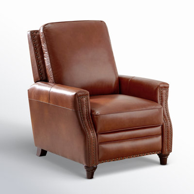 Andrena Genuine Leather Recliner with Nailhead Trim