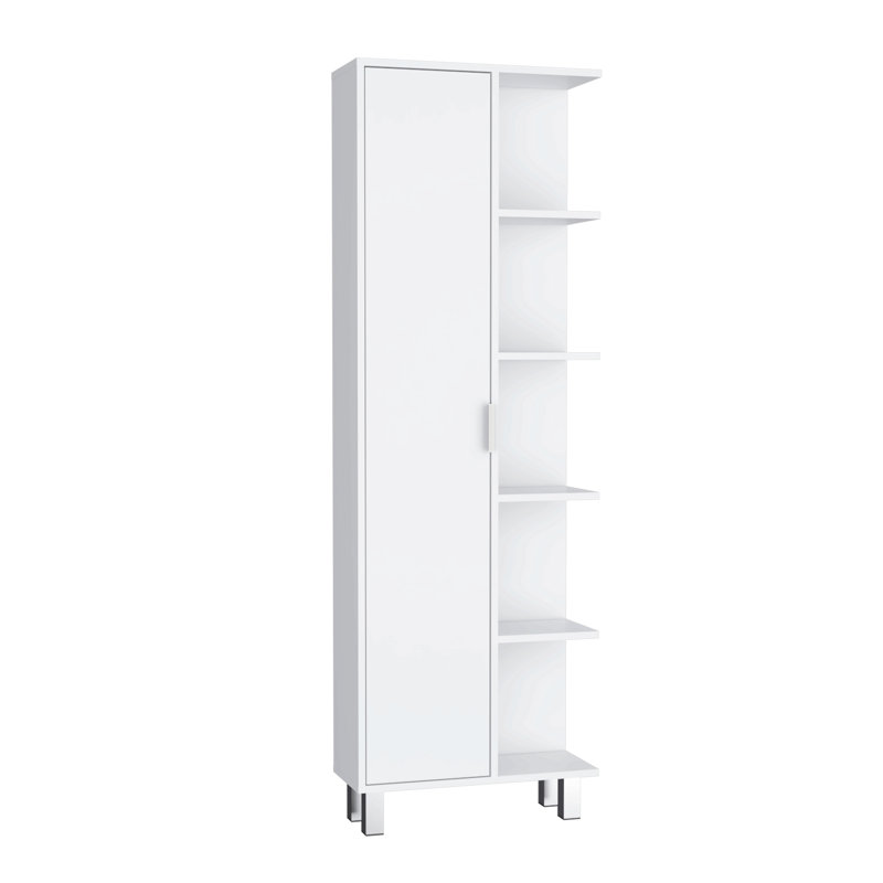 Armoire de rangement de 63 pouces de hauteur avec quatre tablettes ouvertes