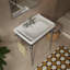 Meuble-lavabo console en céramique de 71 cm (28 po) avec support en métal et barre porte-serviettes-1201618290-1175505268-1182831401