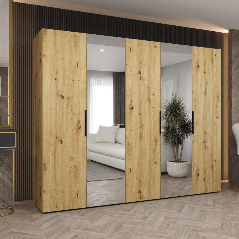 Stojadin Manufactured Wood Wardrobe, Oak