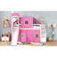 Lit mezzanine simple avec tente et tour - rose