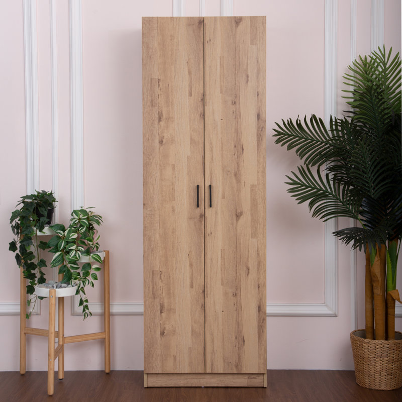 24 In. W X 71 In. H X 12 In. D 4-Shelf Wood Freestanding Cabinet In Light Oak, Brown