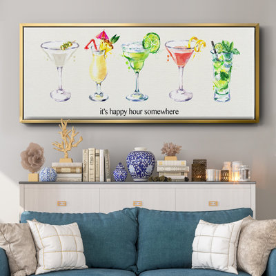 Happy Hour cocktails - toile encadrée