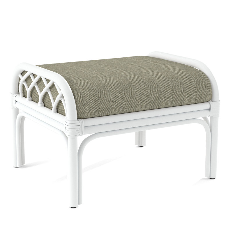 Edgewater Ottoman, Brown Geometric, 0456-33, Frost White