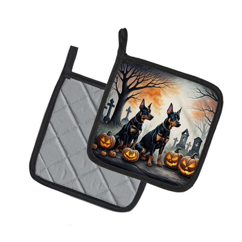 Paire de poignées Doberman Pinscher Spooky Halloween