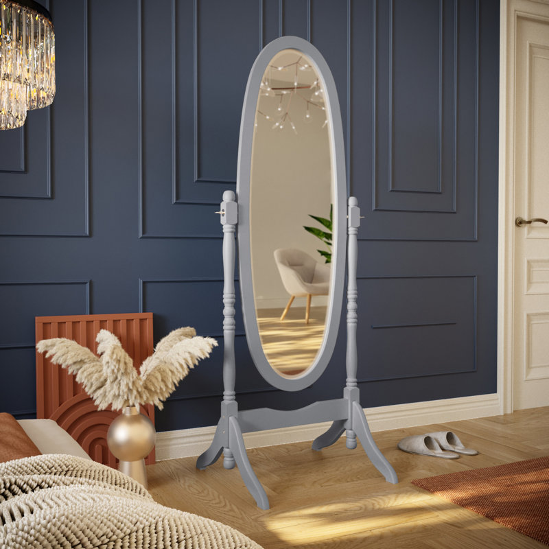 Beecroft Oval Freestanding Full Length Mirror, Grey
