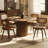 Modern Swivel Faux Leather Dining Chairs With Rattan Back-118783025-117542736