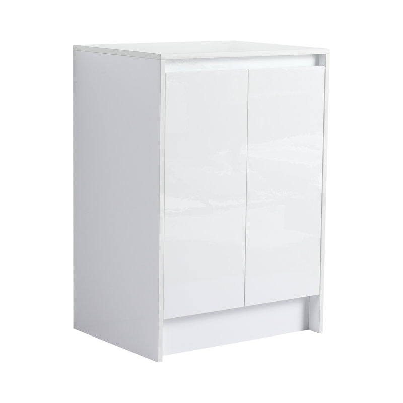 Armoire de rangement autoportante 72 po, portes et tiroirs à fermeture en douceur, contreplaqué