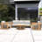 Solid Acacia 5-Seat Sofa Set With Round Coffee Table
