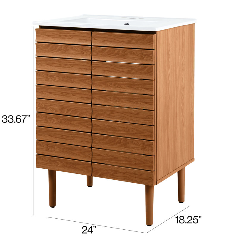 Ensemble de meuble-lavabo simple 24 po Aubert, Brun