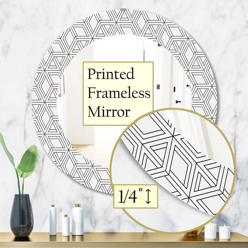 Noir et blanc 2 - Miroir moderne Mid-Century, H 31,5 po x l po