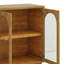 Grande armoire de rangement à 4 portes avec portes en verre, armoire arquée avec tablettes réglables, armoire buffet-243742734
