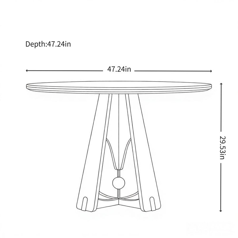 Table de salle à manger moderne, simple et créative, Noir