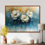 Grandes pivoines blanches et bleues - pivoines, art mural-836495808-1064454111
