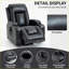 Fauteuil inclinable électrique inclinable avec massage 8 points, chaleur lombaire, USB et amp; Porte-gobelets | Capacité de 350 lb | Noir | Métal Bois-1236412877