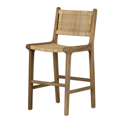 Balka Counter Rattan And Teak Wood Counter Stool