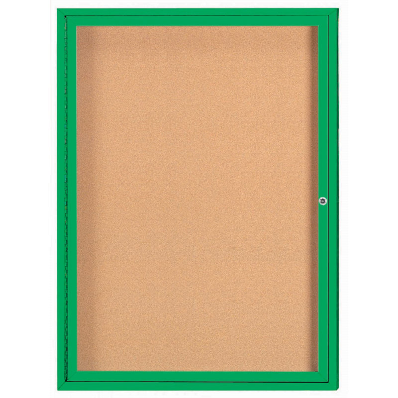 Panneau d'affichage mural fermé avec éclairage DEL, Vert, Un, H 48 po x l 36 po