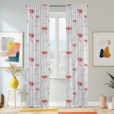Semi Sheer Modern Print Curtain Single Panel