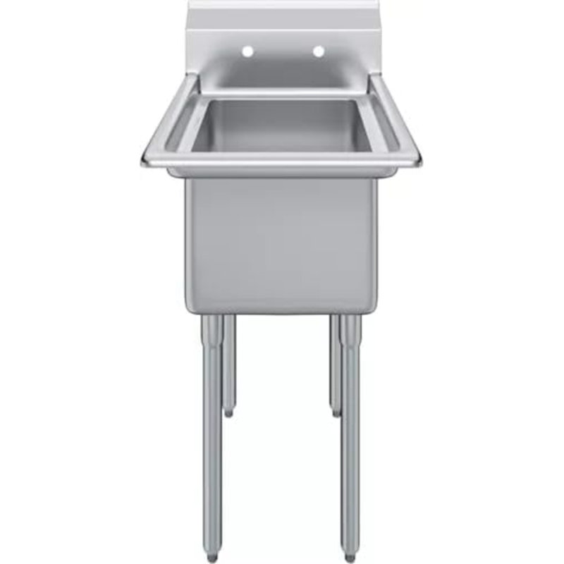 Évier utilitaire en acier inoxydable à un compartiment Express Kitchquip 26 po x 22 po (20 po x 16 po x 12 po)