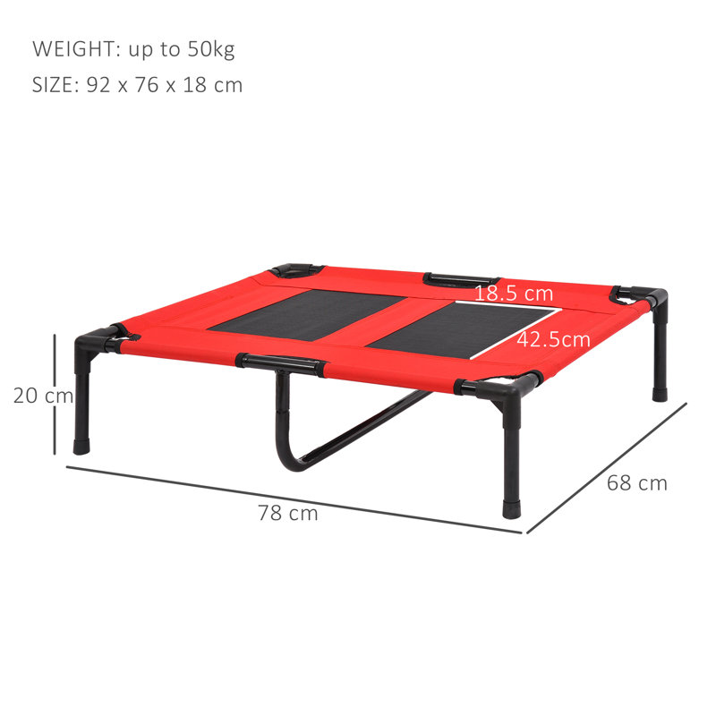 Bundy Elevated Cot, Small (31" W x 27" D x 7" H), Red