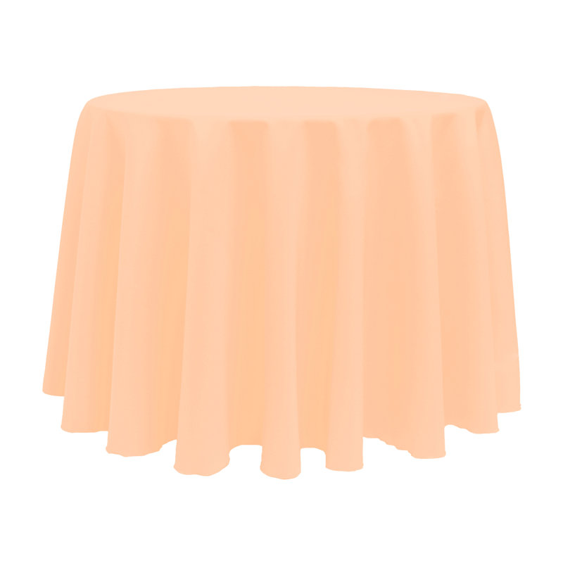 10 Pack Round Polyester Linen Tablecloth, 120" x 120", Peach