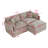 Modern Chenille Loveseat Sofa Couch With Ottoman-506217870-506217865