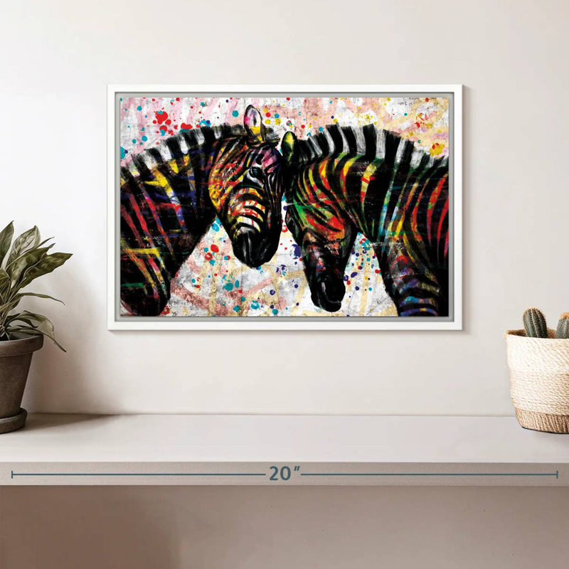 Peindre les zèbres, Cadre flottant blanc, 13 po x 9 po