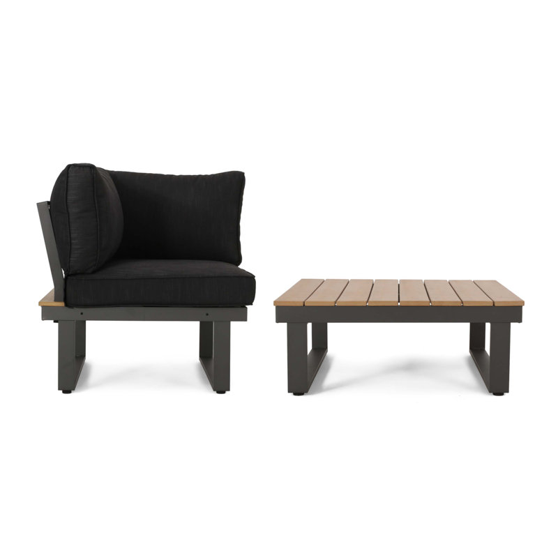 Ensemble de canapé d'extérieur en forme de V 5 places avec coussins Sterling