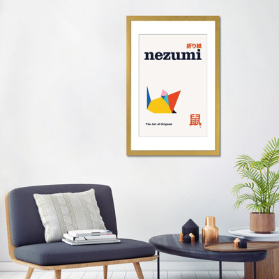 Nezumi Origami, affiche géométrique, reproduction d'art murale, encadrée