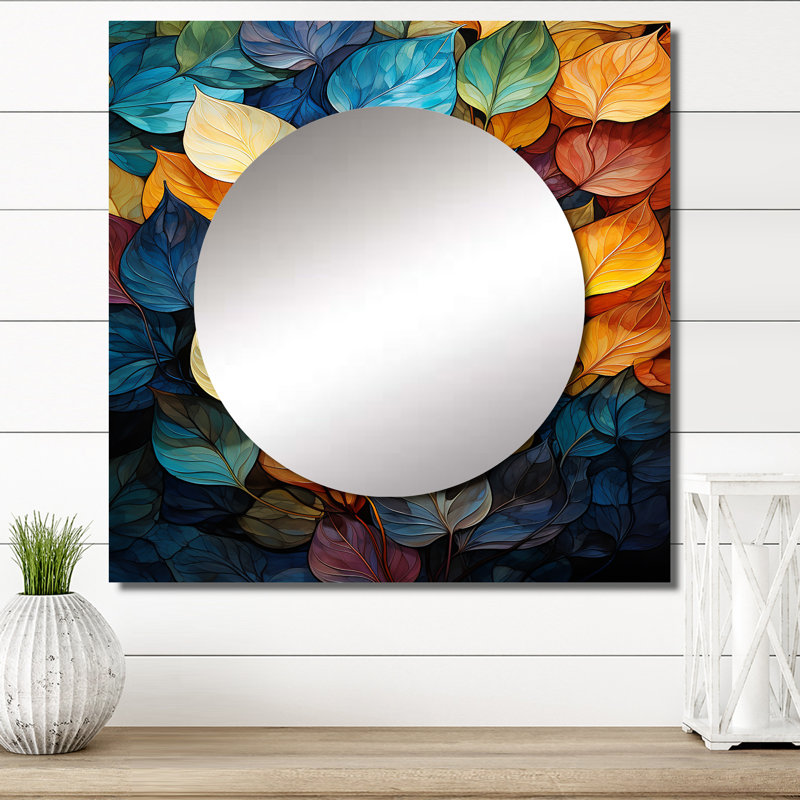 Sal - feuilles de miroir colorées et décoratives murales carrées, 29 po x 29 po