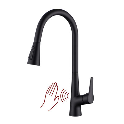 Sumerain Modern Kitchen Faucet With Pull-Down Sprayer, Single Handle High-Arc Kitchen Sink Faucet