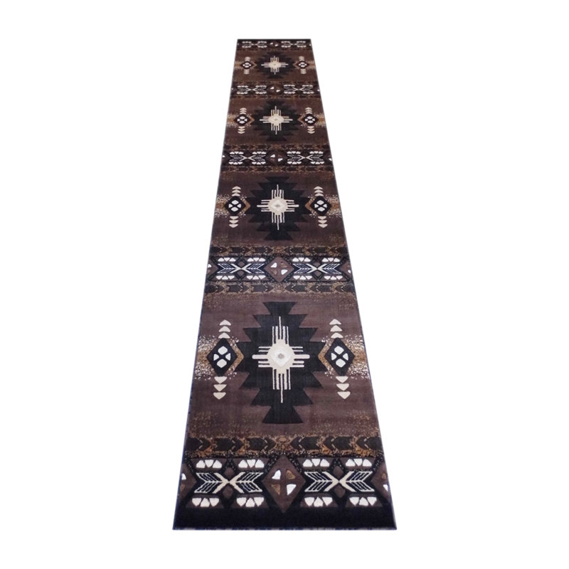Leitha traditionnel en fibre d'oléfine, Tapis de couloir 2 pi 7 po x 15 pi 7 po