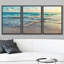 "Coastal Beach", "Sunrise On Ocean Waves Crashing", photos de décor de plage moderne bleu-vert doux, impression sur toile encadrée 3 pièces "16" x 24 "x 3 pièces, 24" x 36 "x 3 pièces-56497807-102155840-119402617