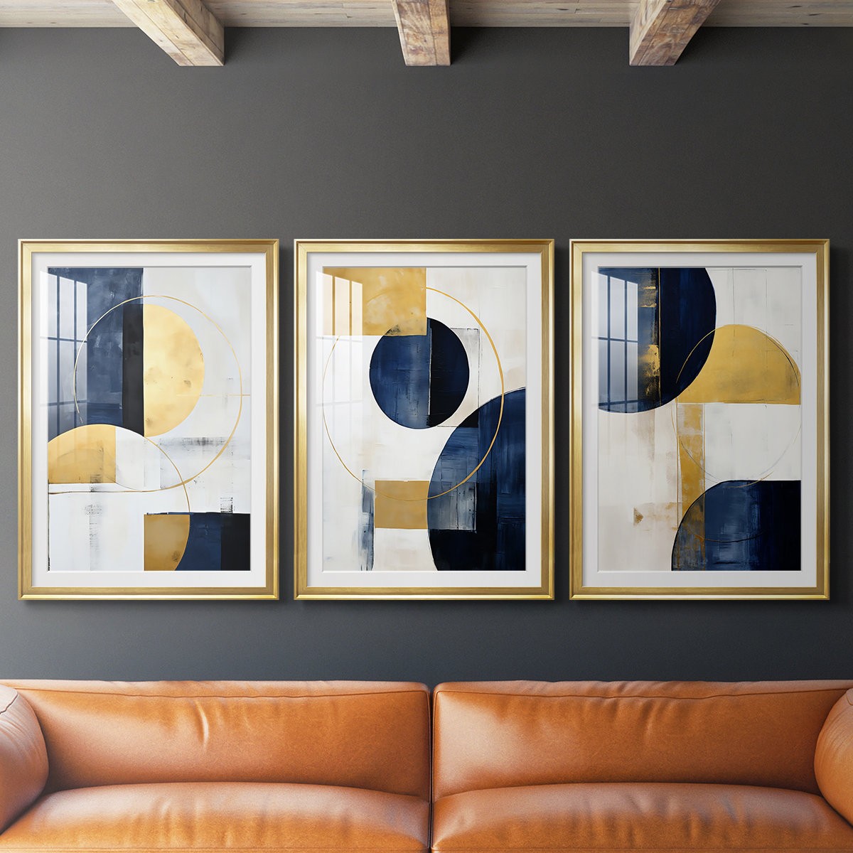 Hokku Designs ABSTRACT Series DLVI -Custom Framed Premium Print W Matt ...