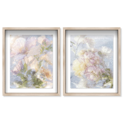 Floral Haze Set Shadowbox Floral & Botanical Print by Oliver Gal, Black Frame, 16 x 20