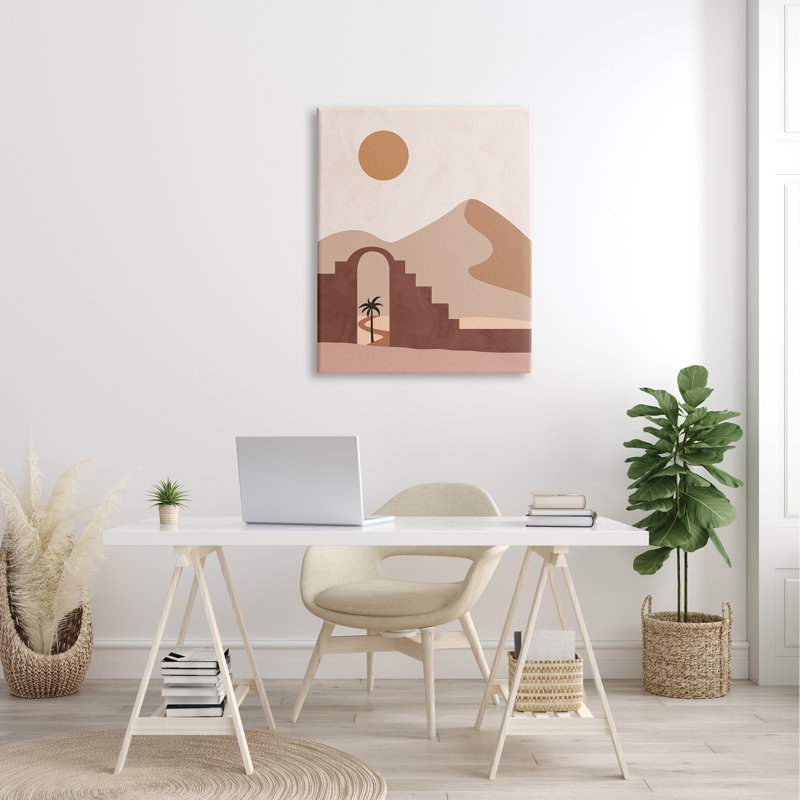 " Giant Sand Dune Deserted Buildings Oasis Daylight Illusion " by Nina Blue, Wall Plaque, 30" H x 30" W x 1.5" D