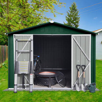 8 ft. W x 10 ft. D Metal Corner Tool Shed