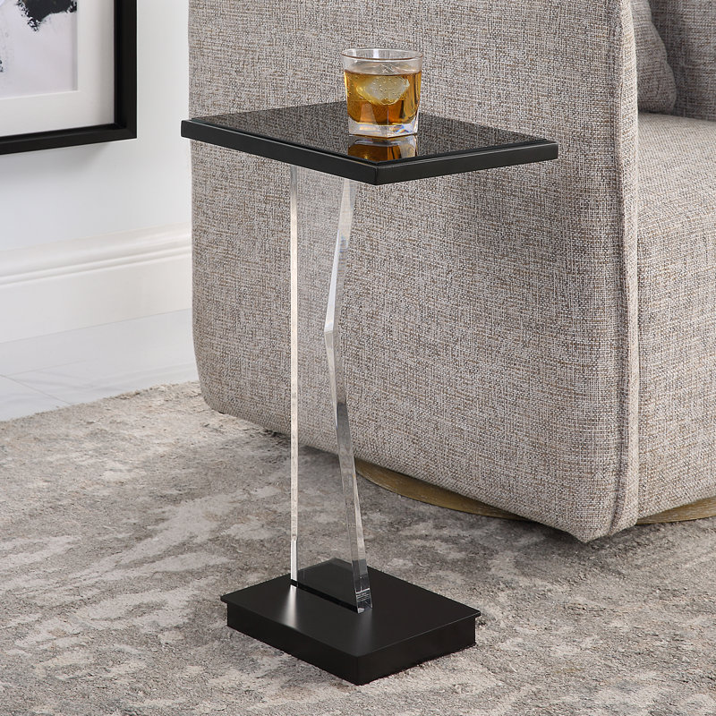 Angle Glass End Table