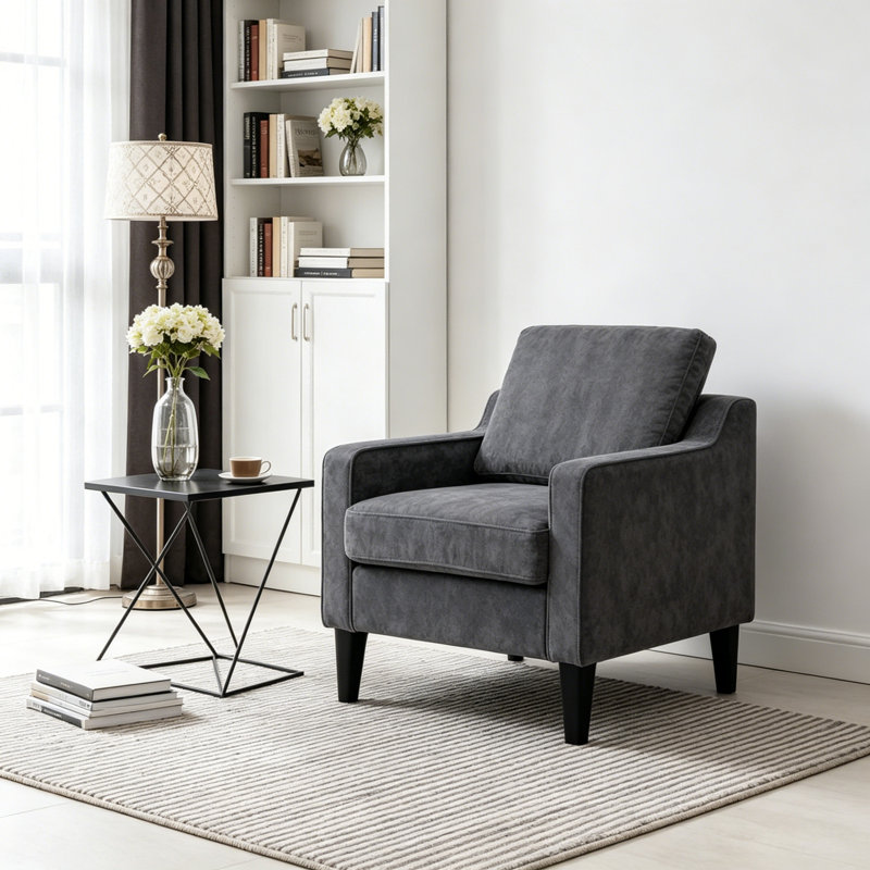 Fauteuil d'appoint rembourré, Grey