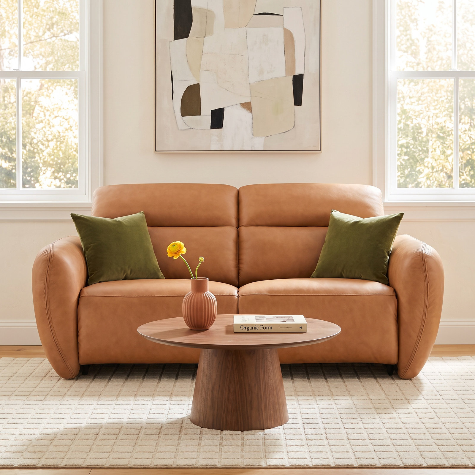 Astro 79" Genuine Leather Modular Loveseat