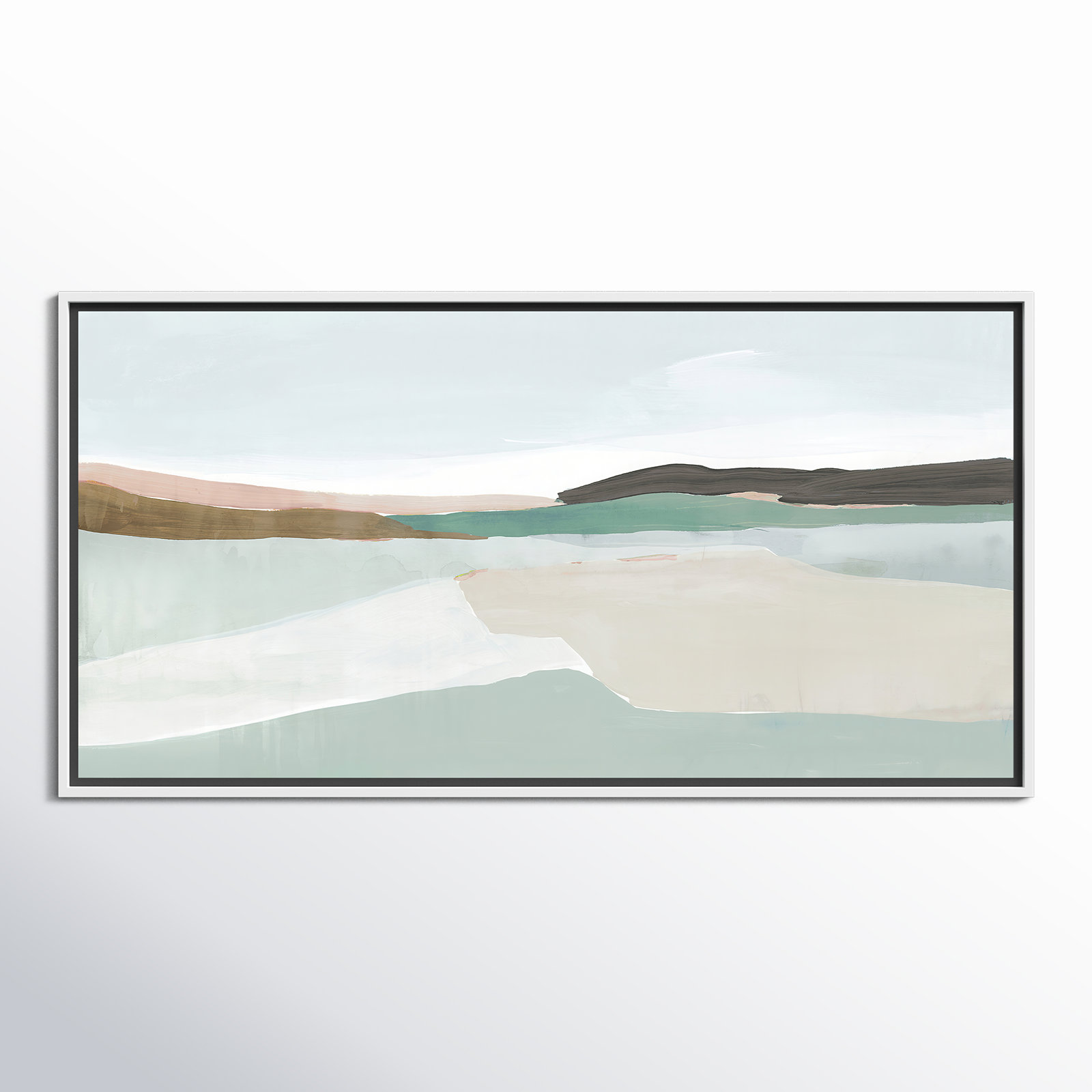 Ali "Sole of the Land I" Painting, 21.5" H x 41.5" W, White