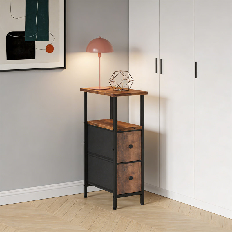 40cm W Metal Bedside Table
