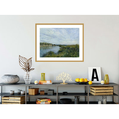 «View of Saint-Mammes» par Alfred Sisley, impression giclée sur cadre